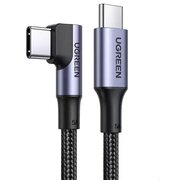  Кабель UGREEN US334 70645 USB-C 2.0 Male To Angled 90° USB-C 2.0 Male 5A Data Cable 2m Black 