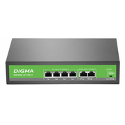  Коммутатор неуправляемый Digma DSP204F-2F-T80 V1 (L2) 6x100Мбит/с 4PoE 4PoE+ 80W 