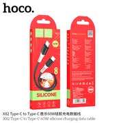  Дата-кабель HOCO X82 Type-C to Type-C 60W silicone 1м (чёрный) 