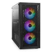  Корпус ExeGate EVO-5001A-450NPX EX296316RUS Miditower(ATX, БП 450NPX с вент. 12 см, 2*USB+1*USB3.0+HD Audio, черный, 3 вент.12см с RGB подсветкой) 