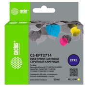  Картридж струйный Cactus CS-EPT2714 27XL желтый (17мл) для Epson WorkForce WF-3620/3640/7110/7210 