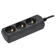  Сетевой удлинитель IEK WYP10-10-03-05-Z-K02-G У03 5м (3 розетки) черный (пакет ПЭ) 