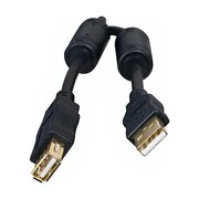  Кабель 5bites UC5011-050A USB2.0, AM/AF, зол.разъемы, ферр.кольца, 5м, черный 