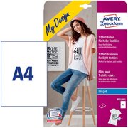  Термотрансфер Avery Zweckform MD1001 A4/5л/белый матовое для струйной печати 