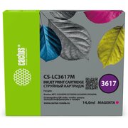  Картридж струйный Cactus CS-LC3617M пурпурный (14мл) для Brother MFC-J2330DW/J2730DW/J3530DW/J3930DW 