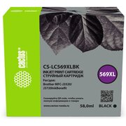  Картридж струйный Cactus CS-LC569XLBK 569XL черный (58мл) для Brother MFC-J3520/J3720InkBenefit 