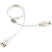  Кабель удлинитель Cablexpert CCF-USB2-AMAF-TR-0.75M USB2.0 Pro, AM/AF, 0,75м, экран, 2 феррит.кольца, прозрачный 