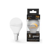  Лампа GAUSS E14 105101107-d LED шар 7Вт одна шт. 