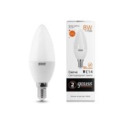  Лампа GAUSS E14 33118 свеча 8Вт упаковка 10 шт. 
