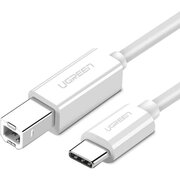  Сетевой адаптер UGREEN US241 40417 USB-C 2.0 To USB-B 2.0 Print Cable 1.5m White 