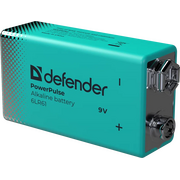  Батарейка алкалиновая DEFENDER 6LR61-1BL (56261) 9V, блистер, 1шт, PowerPulse 