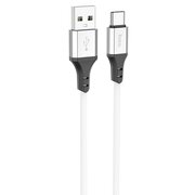  Дата-кабель HOCO X86 Spear silicone charging data cable for Type-C (белый) 