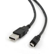  Кабель интерфейсный Bion BXP-CCP-USB2-AM5P-018, USB 2.0 AM/miniBM, позолоченные контакты, ферритовые кольца, 1.8м, черный 