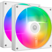  Вентилятор ID-COOLING AS-140-ARGB-W Duet (2 in 1) 140x140x25мм (PWM, резиновые углы, белый, 300-1800об/мин, супертихий) Box 