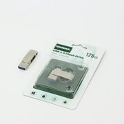  USB-флешка TOPOMAX TP-008 128G 3.0 Type-C+USB, скорость чтения 80-100МБ/с, записи 15-30МБ/с, металл 