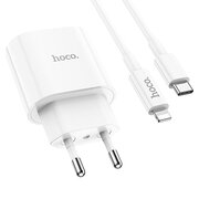  СЗУ HOCO C94A Metro single port PD20W+Type-C to lightning, white 