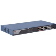  Коммутатор управляемый Hikvision DS-3E1318P-EI 16x100Мбит/с 2x1Гбит/с 2xКомбо(1000BASE-T/SFP) 16PoE+ 230W 