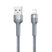  Дата-кабель REMAX RC-124i Jany Series Aluminum Alloy Braided 2.4A Data Cable Lightning серый 