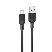  Кабель BOROFONE BX113 Lenny silicone charging data cable Micro L-1M black 