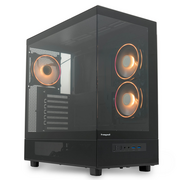 Корпус HSPD F710 (F710-TGBK-ARGB), без БП, Panoramic Mid Tower, Black, TG, 0.5 SPCC, 3x120mm ARGB E-ATX, ATX, mITX 185/395/270mm 2x2.5", 1x3.5 