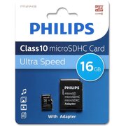 Карта памяти PHILIPS FM16MA45B/97 16GB microSDHC Class 10 (SD адаптер) 