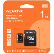  Карта памяти A-DATA AUSDX1TUI3V30SA2-RA1 1TB microSDXC Class 10 UHS-I U3 V30S A2 100/80 MB/s (SD адаптер) 
