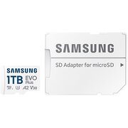  Карта памяти Samsung Evo Plus (MB-MC1T0SA/APC) microSDXC 1TB Class 10, A2, V30, UHS-I (U3), W 90 МБ/с, R 160 МБ/с, адаптер на SD 