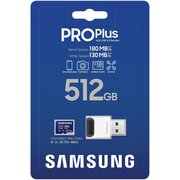  Карта памяти Samsung Pro Plus (MB-SD512SB/WW) SDXC 512GB с адаптером USB, W130МБ/с, R180МБ/с 