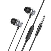  Наушники HOCO M106 Fountain metal universal earphones with microphone металически-серый 