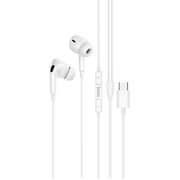  Наушники HOCO M101 Pro Crystal sound Type-C wire-controlled digital earphones with microphone белый 