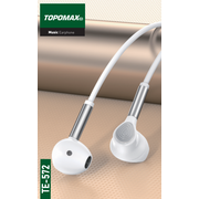  Наушники TOPOMAX TE-572, 3.5 jack, 1,2м, белый 