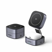  Беспроводное ЗУ UGREEN W702 (35316) 2-in-1 Magnetic Wireless Charger for iPhone + AirPods Space Gray 