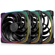  Комплект вентиляторов (3 шт.) Geometric Future Squama 2503RB-14 Reverse Black (1F2503R314000) / 140mm, PWM, 2100 RPM, 71.80 CFM, 34.0 dBA, 5V ARGB 