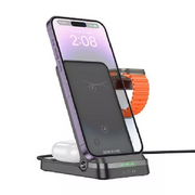  Беспроводное ЗУ BOROFONE BQ33 Clever folding 3-in-1 vertical wireless fast charger черный 