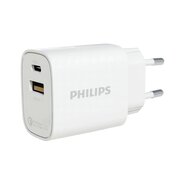  СЗУ Philips DLP4317CW/70 1 разъем USB-C +1 разъем USB-A 20Вт 0.8A белый 