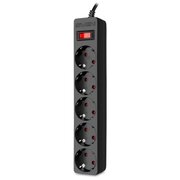  Фильтр SVEN SF-05E SV-021764 1,0м 5 розеток с защитными шторками черный, цветная коробка 