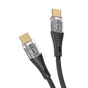  USB кабель Deppa 72502 Crystal USB Type-C-USB Type-C 60W, Black (1м) 