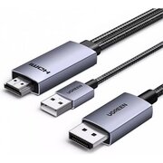  Кабель UGREEN HD169 (55329) HDMI to DisplayPort 4K 60Hz Cable 2m Gray 
