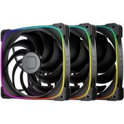  Комплект вентиляторов (3 шт.) Geometric Future Squama 2503B-14 Triple Pack (1F2503B314000 / 140mm, PWM, 2400 RPM, 91.15 CFM, 34.0 dBA, 5V ARGB, Black 