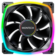  Вентилятор Montech RX140 PWM Reverse Black (RX140 PWM black) / 140mm, 4pin PWM, 3pin ARGB, 600-1600RPM, 90.5CFM, 27.9dBA, Rifle bearing 