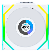  Вентилятор Lian Li UNI Fan SL Wireless LCD 120 Reverse Blade (G99.12RSLLCD1W1W.R0)/12RSLLCD1W1W White/120x124,5x28мм(1.6” LCD, PWM, ARGB, 1900 об/мин) 