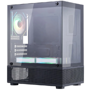  Корпус 1STPLAYER Miku Mi2-A ARGB Black (Mi2-A-BK-2FC7R-1FC7) / mATX / 3x120mm ARGB fans 