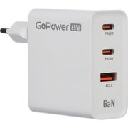  Зарядное устройство GOPOWER 00-00028405 1USB+2TYPE-C 65W QC3.0 GAN White 