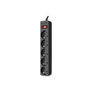  Фильтр SVEN SF-05E 5,0м 5 розеток с защитными шторками черный, цветная коробка 