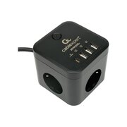  Сетевой фильтр Cablexpert Cube CUBE-3-CU3-B-1.5 черный, 3 розетки 