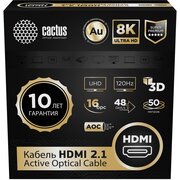  Кабель аудио-видео Cactus CS-HDMI-AOC-2.1-50 HDMI(m)/HDMI(m) 50м позолоч.конт. черный 