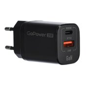  Зарядное устройство GOPOWER 00-00028403 1USB+1TYPE-C 35W QC3.0 Black 