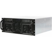  Корпус Procase RE411-D2H14-FC-55 4U, 2x5.25+14HDD, черный, без блока питания, глубина 550мм, MB CEB 12"x10,5", панель вентиляторов 3*120x25 PW 