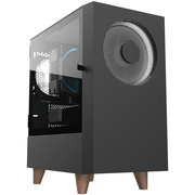 Корпус WIZMAX EM1 Woofer Black без БП M-ATX Mini-Tower, TG, 1x160mm + LED, 1xUSB-A 3.0 2.0, mATX, mITX 