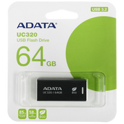 USB-флешка A-DATA UC320 (UC320-64G-RBK/BK) 64GB USB 3.2, черный выдвижной 